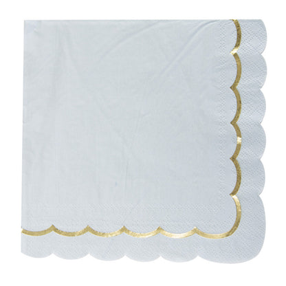 Pale Blue Scallop Napkins | Special Occasion Paper Napkins UK