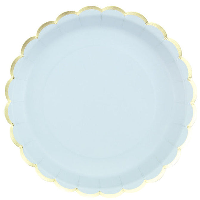 Pale Blue Scalloped Paper Plates