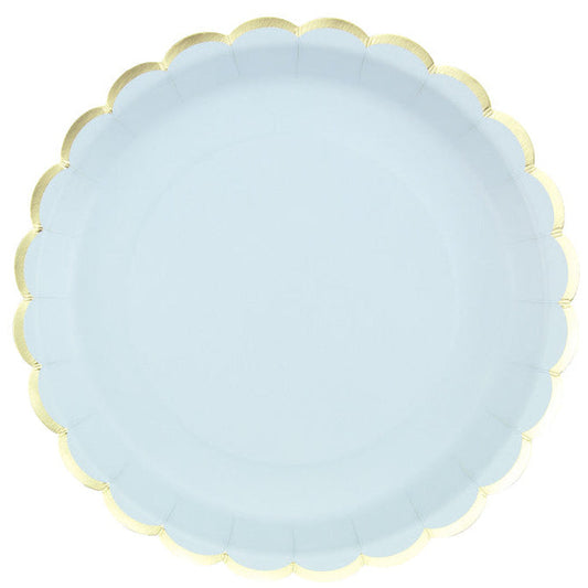 Pale Blue Scalloped Paper Plates