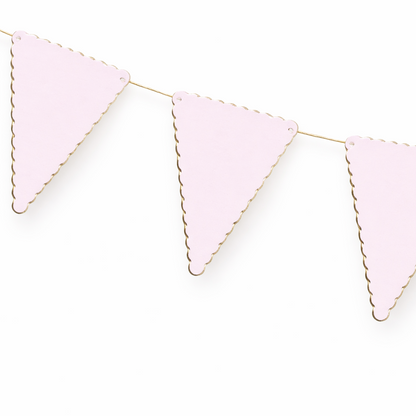 Pale Pink & Gold Scalloped Bunting 3m