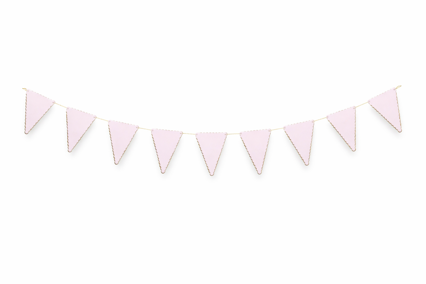 Pale Pink & Gold Scalloped Bunting 3m