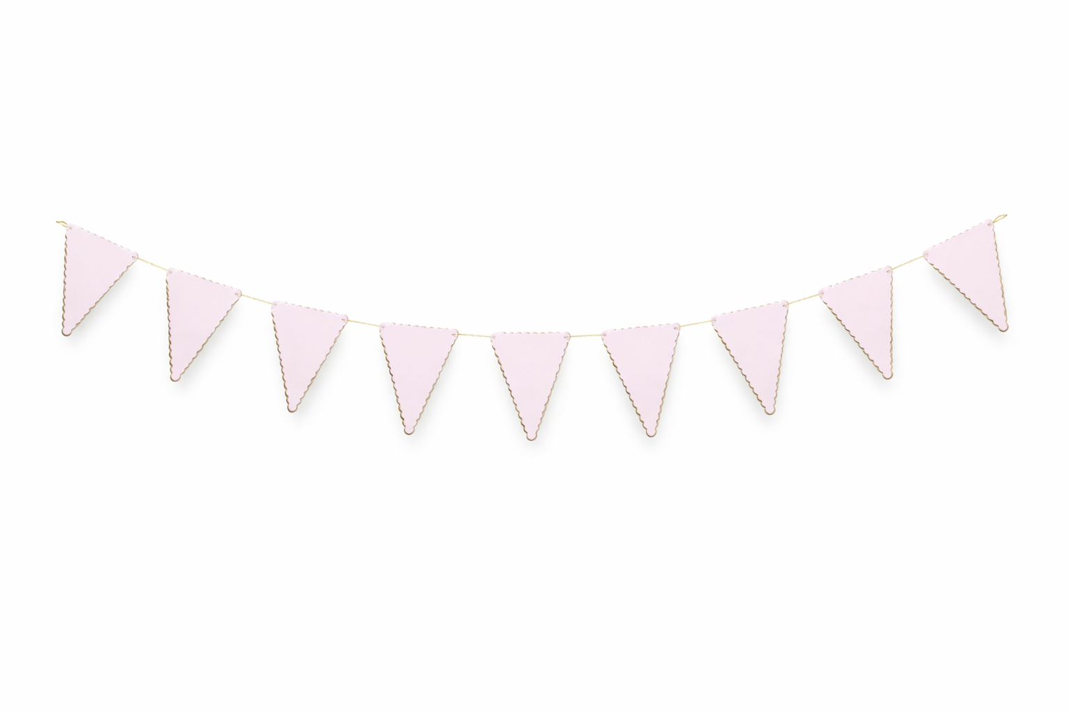 Pale Pink & Gold Scalloped Bunting 3m