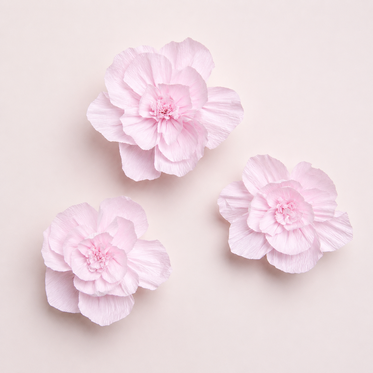Palest Pink Paper Flower Roses