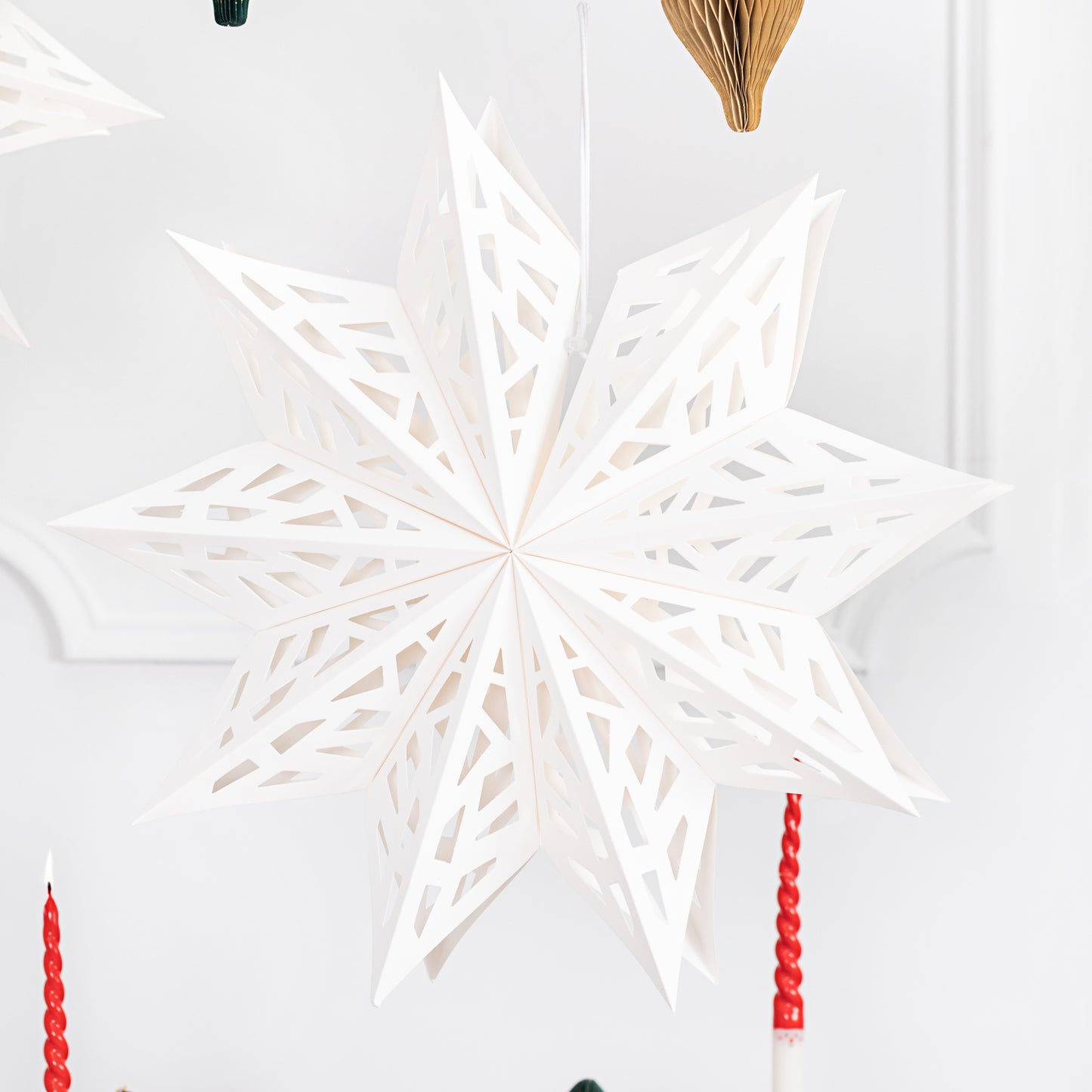 White Paper Hanging Star 50 cm | Christmas & Party Decorations | Pretty Little Party Shop