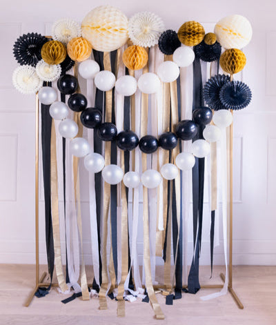 Paper Streamer Set Black, Gold, Blush