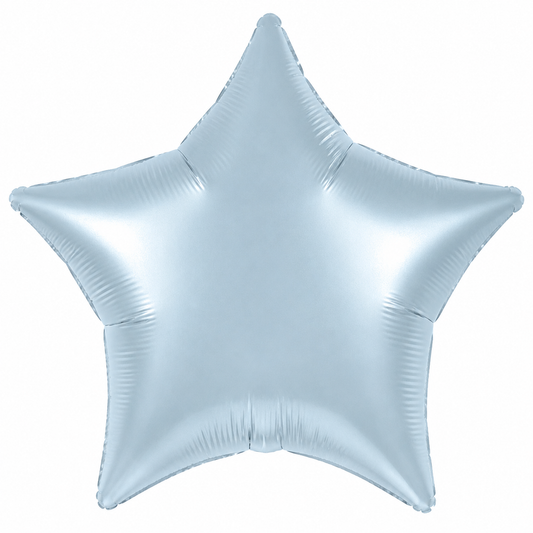 Star Foil Balloon - Pastel Blue Satin 18"