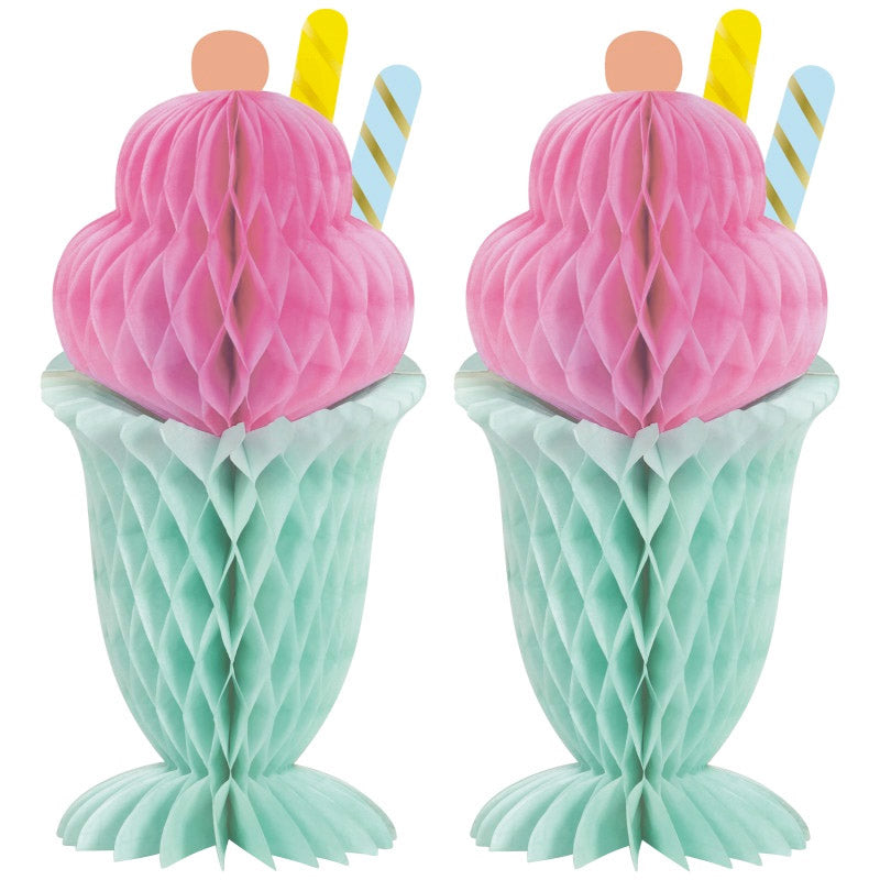 Honeycomb Ice Cream Sundae Decorations | Summer Decorations UK