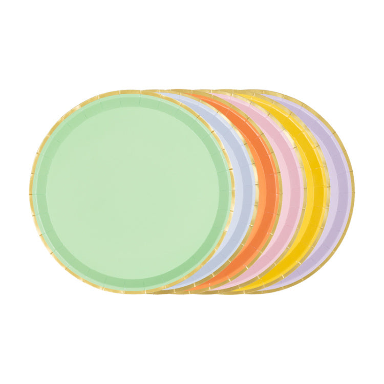 6 pastel party plates in a lovely mix of colours