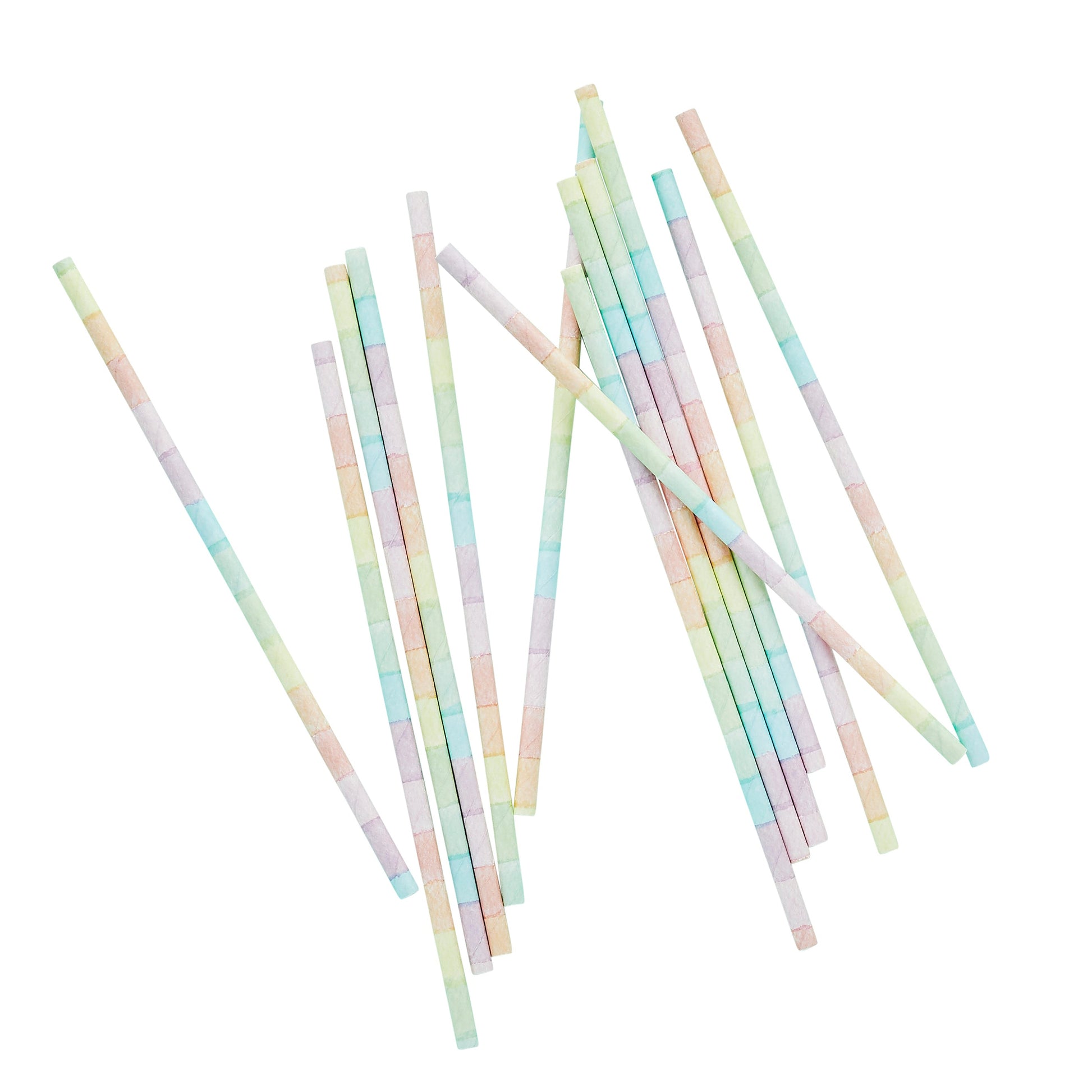 Pastel Rainbow Paper Straws (16 Pack)