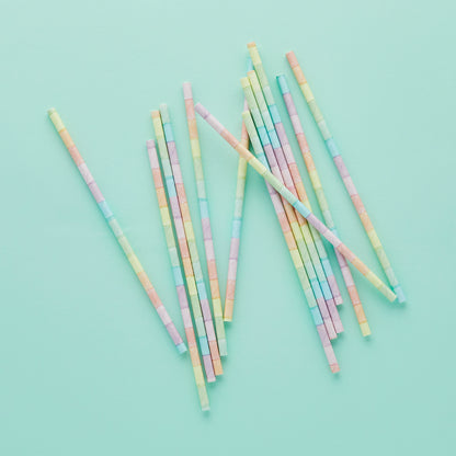 Pastel Rainbow Paper Straws (16 Pack)