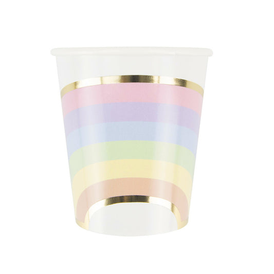 Pastel Rainbow Party Cups | Rainbow Party Supplies UK