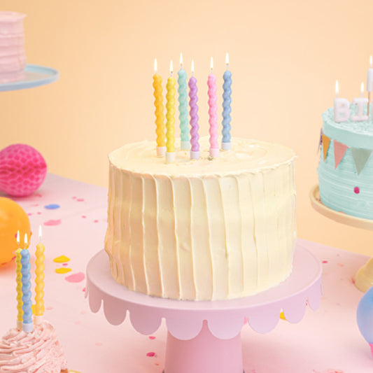 Pastel Spiral Birthday Cake Candles UK