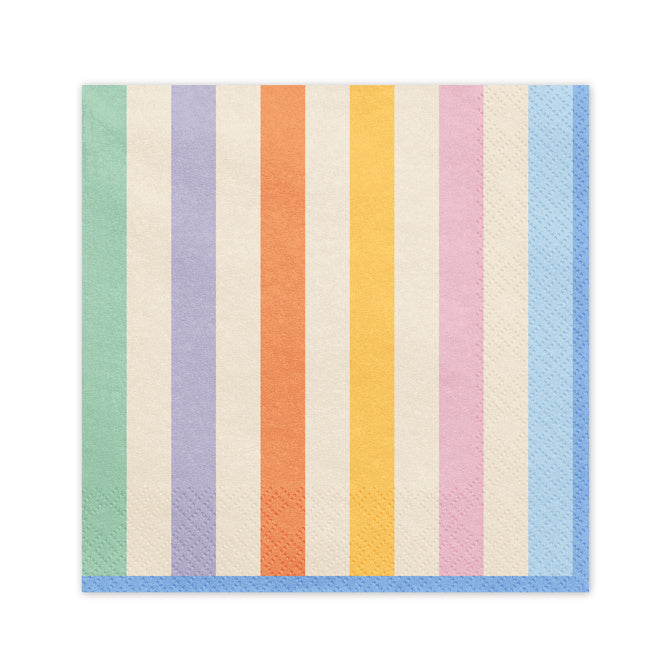 Pastel Striped Paper Party Napkins Serviettes
