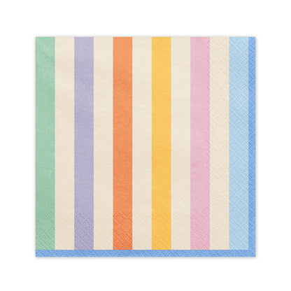 Pastel Striped Paper Party Napkins Serviettes