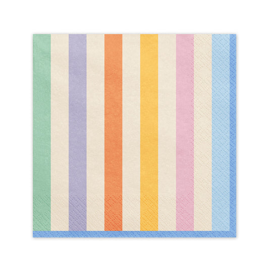 Pastel Striped Paper Party Napkins Serviettes