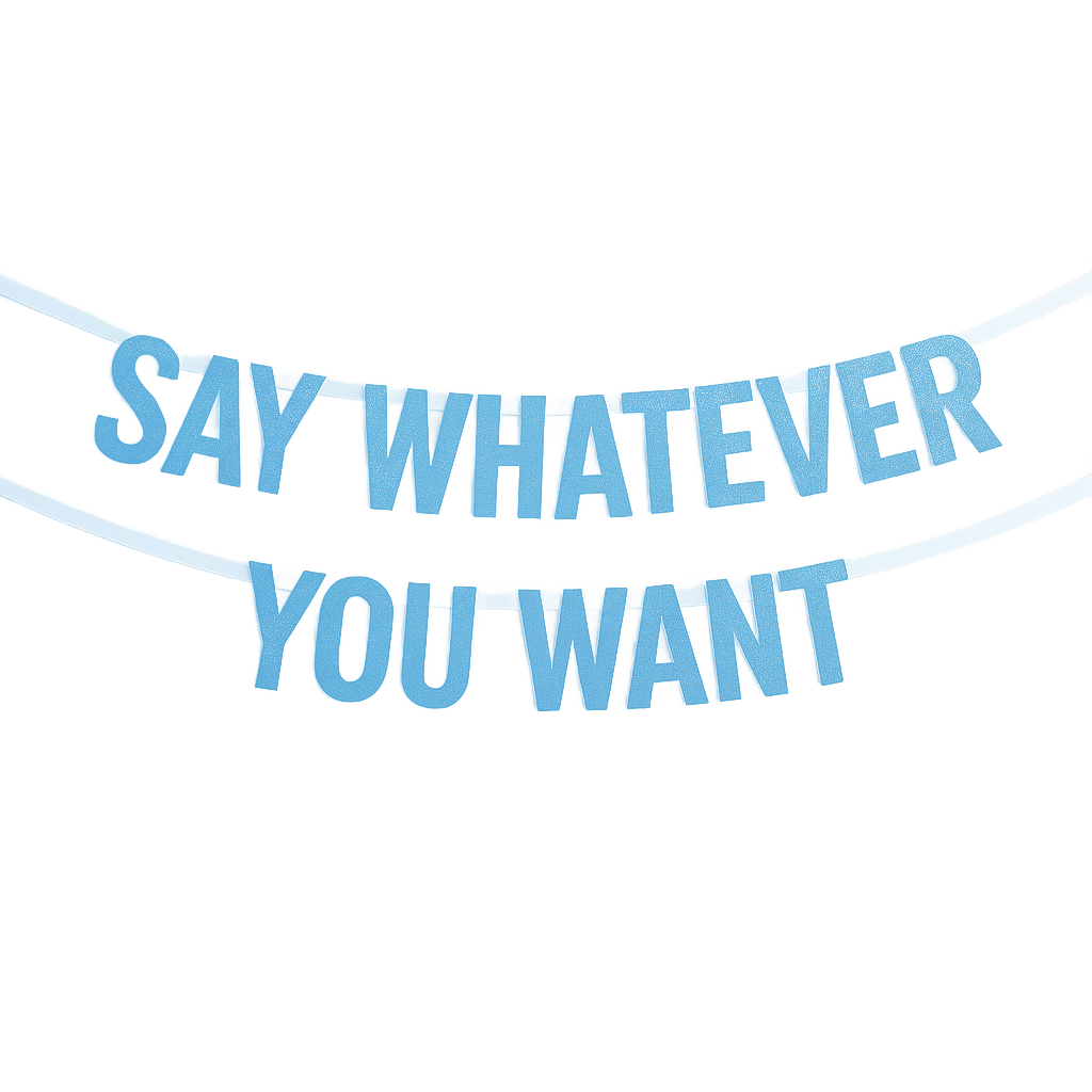 Personalised Banner for parties on Blue Card