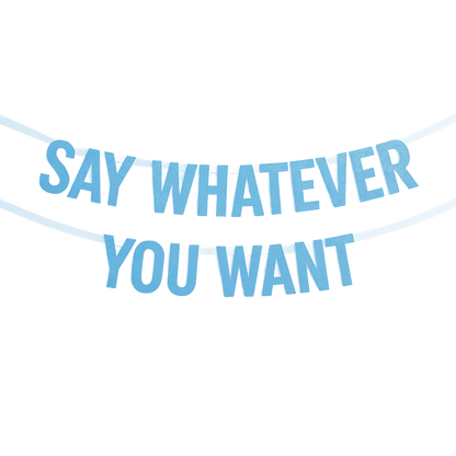 Personalised Banner for parties on Blue Card