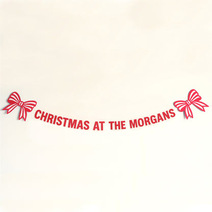 Personalised Christmas Bow Banner