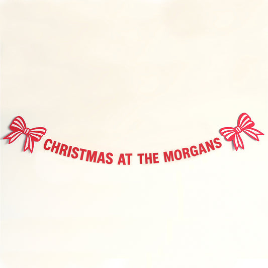 Personalised Christmas Bow Banner