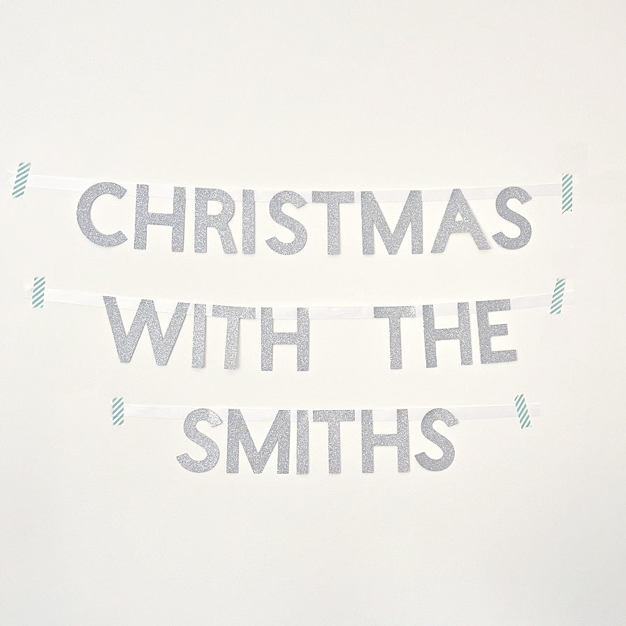 Personalised Chistmas Family Banner | Christmas With The Smiths Banner Decorations UK
