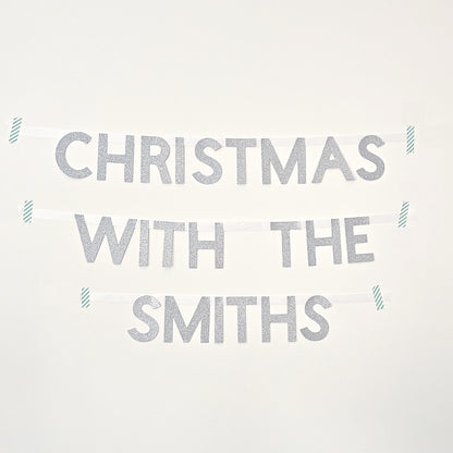 Personalised Chistmas Family Banner | Christmas With The Smiths Banner Decorations UK