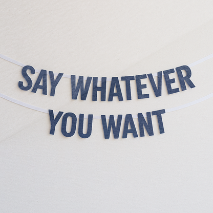 Personalised Party Banner on Navy Cardsock