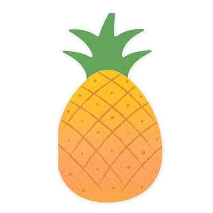 Pineapple Shaped Paper Napkins (20 Pack) | Tropical Summer Party Napkins