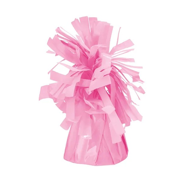 Pink frilly weight to hold a balloon