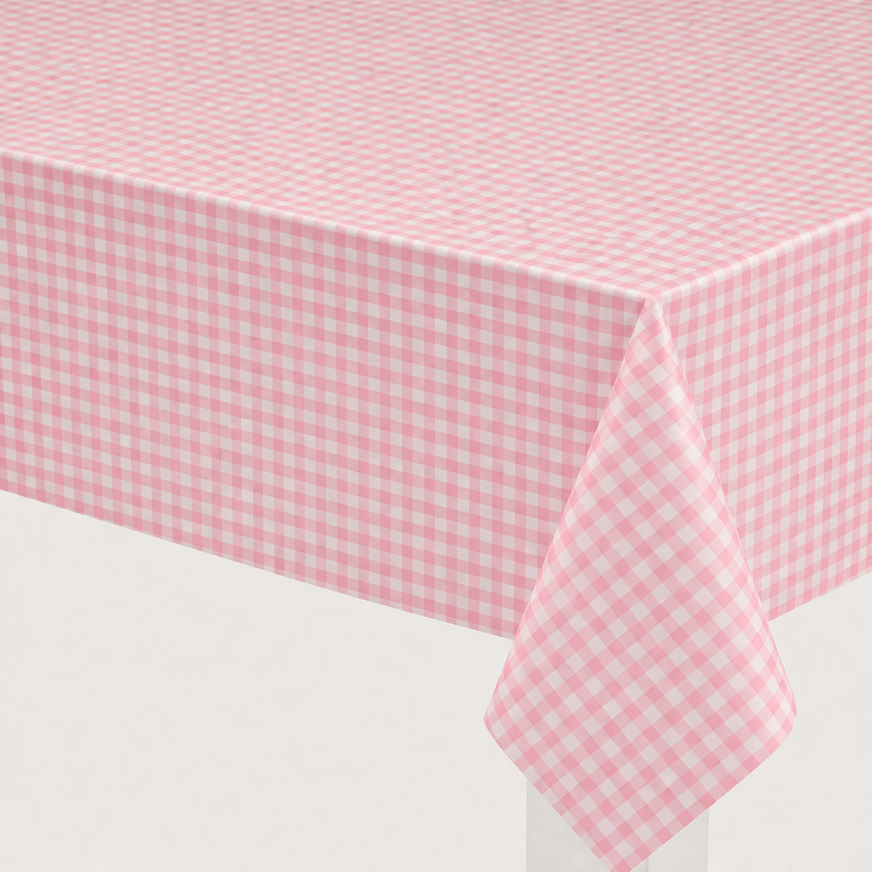 pink gingham paper party tablecloth