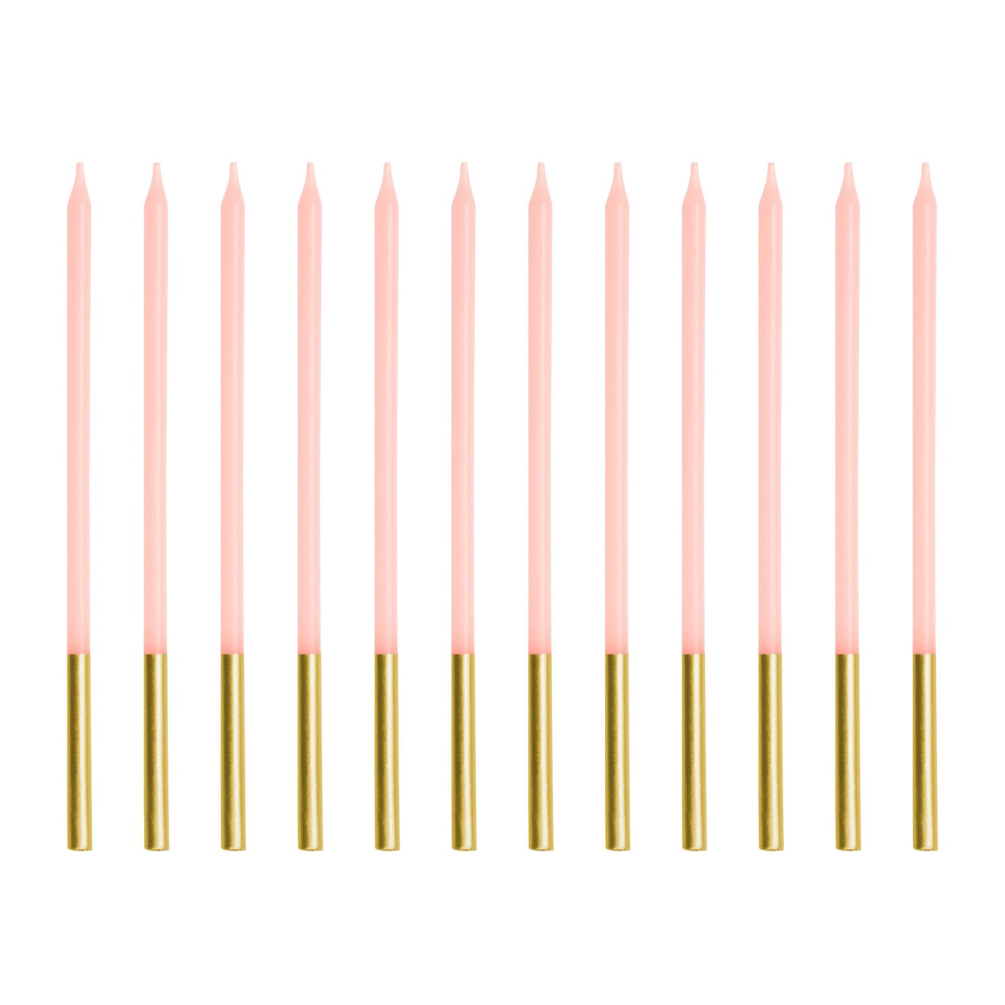 Extra Tall Pink Gold Birthday Candles | 14cm Modern Cake Candles