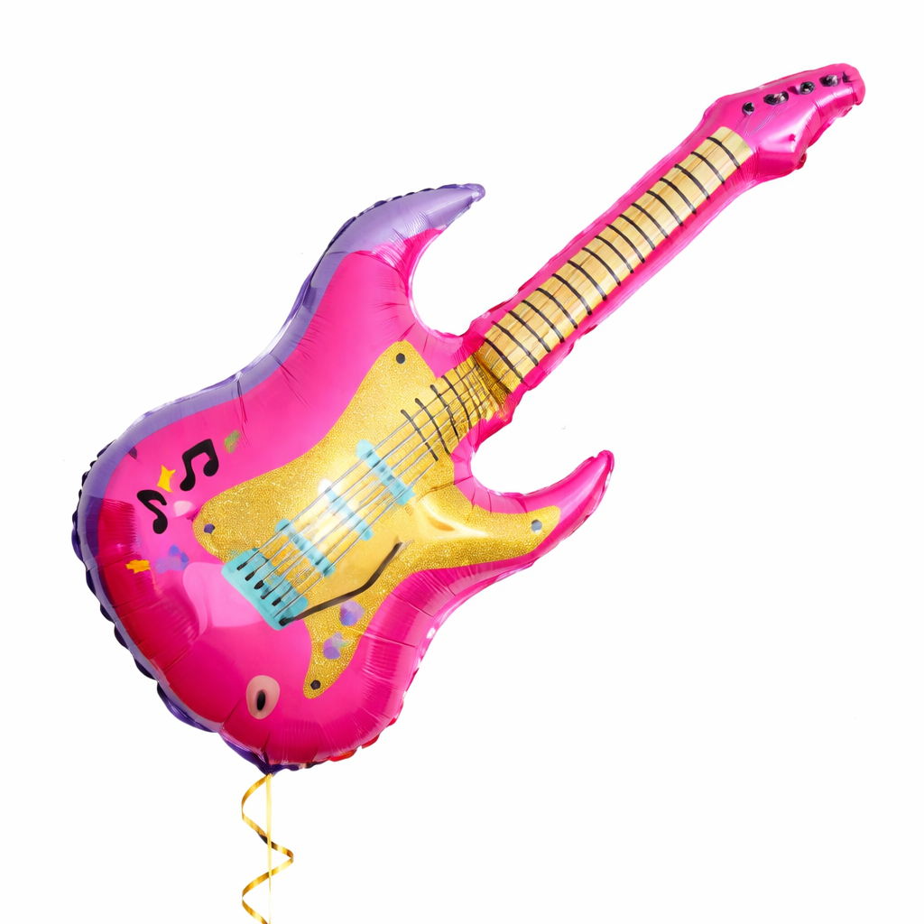 Giant Pink Electric Guitar Foil Balloon (39")