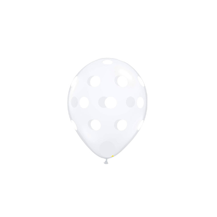 Clear Polka Dot Balloons Qualatex 5" Balloons UK