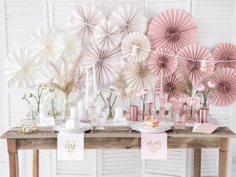 Paper Fan Party Backdrop Pinks and WHites