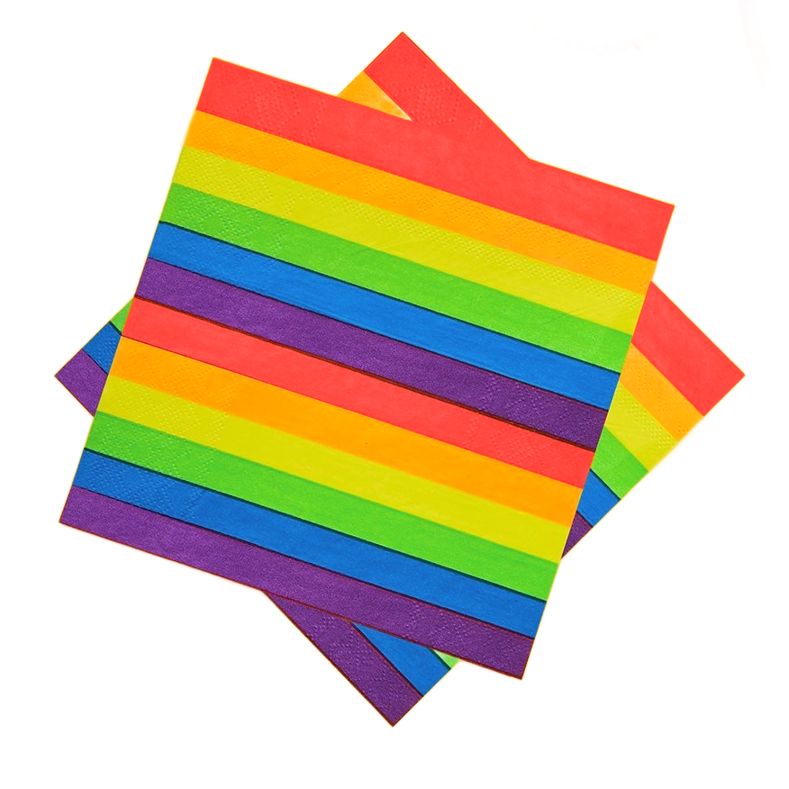 Rainbow Striped Party Napkins