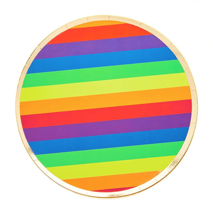 Rainbow Striped Paper Party Plates