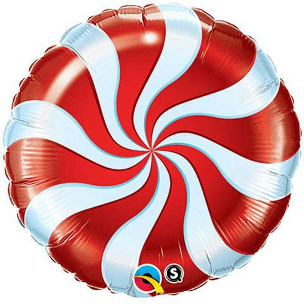 Red Candy Swirl Christmas Balloon