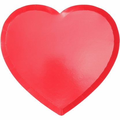 Red Heart Shaped Paper Party Plates