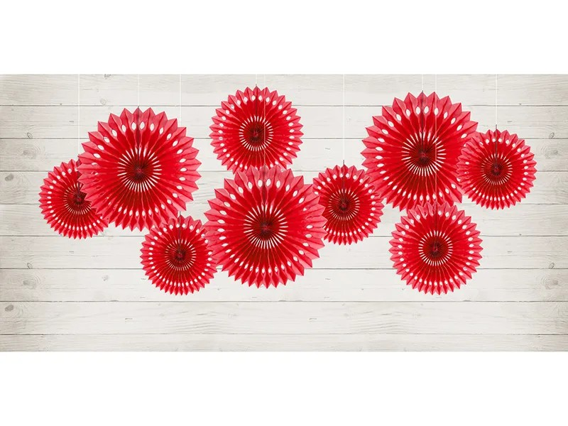 Red Paper Fan Hanging Decorations