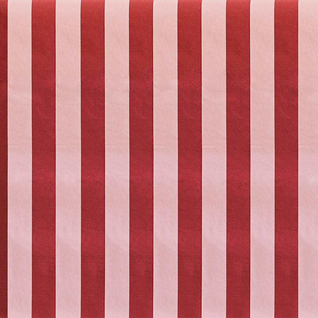 Pink and red striped paper tablecloth – 2.6m x 1.4m