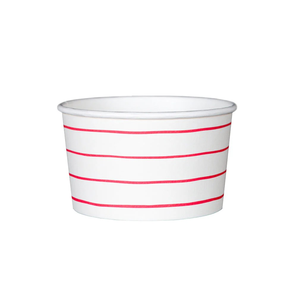 Stripe Ice Cream Treat Cups - Red