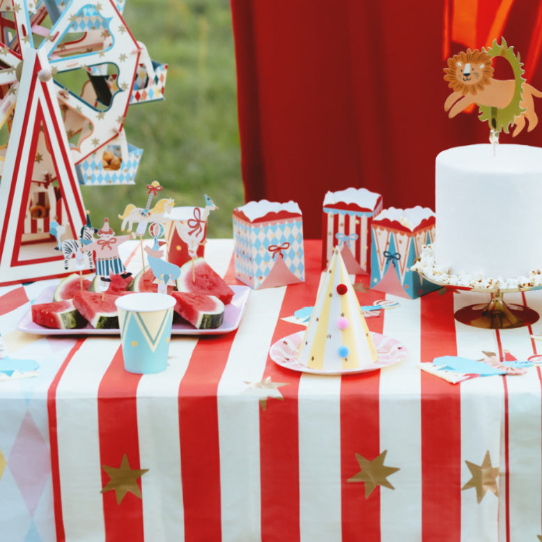 Red Stripe Paper Tablecloth | Circus Party 