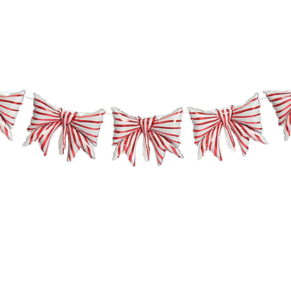 Red and White Bow Balloon Christmas Garland UK