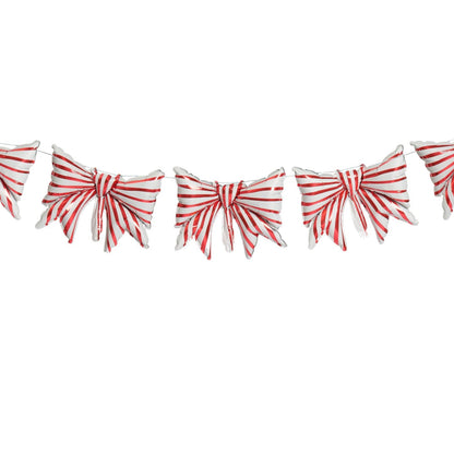 Red and White Bow Balloon Christmas Garland UK