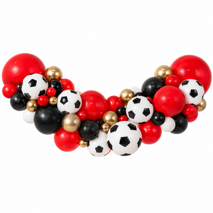 Red and Black Football Balloon Garland