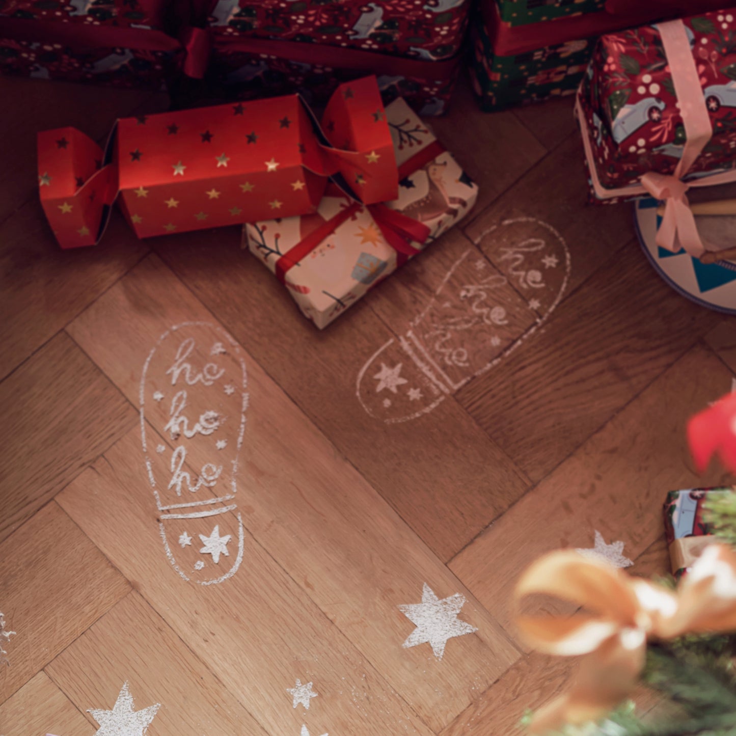 Santa Footprint Stencils – Christmas Morning Floor Decor | Pretty Little Party Shop