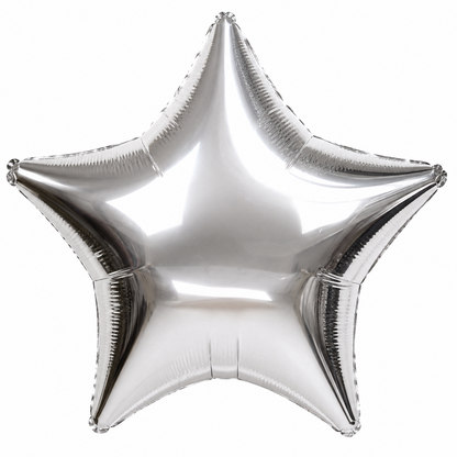 Silver SHiny Foil Star Balloon