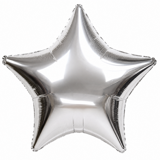 Silver SHiny Foil Star Balloon