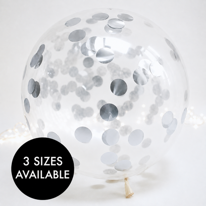 Silver Circles Confetti Filled Balloon
