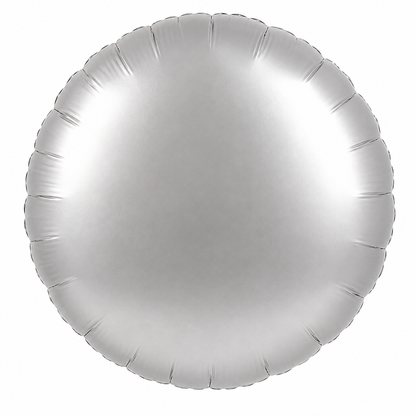 Silver Round Balloon with a satin finish