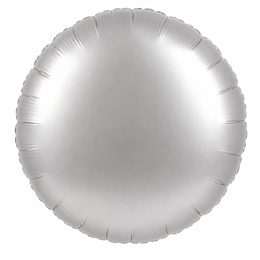 Silver Round Balloon with a satin finish